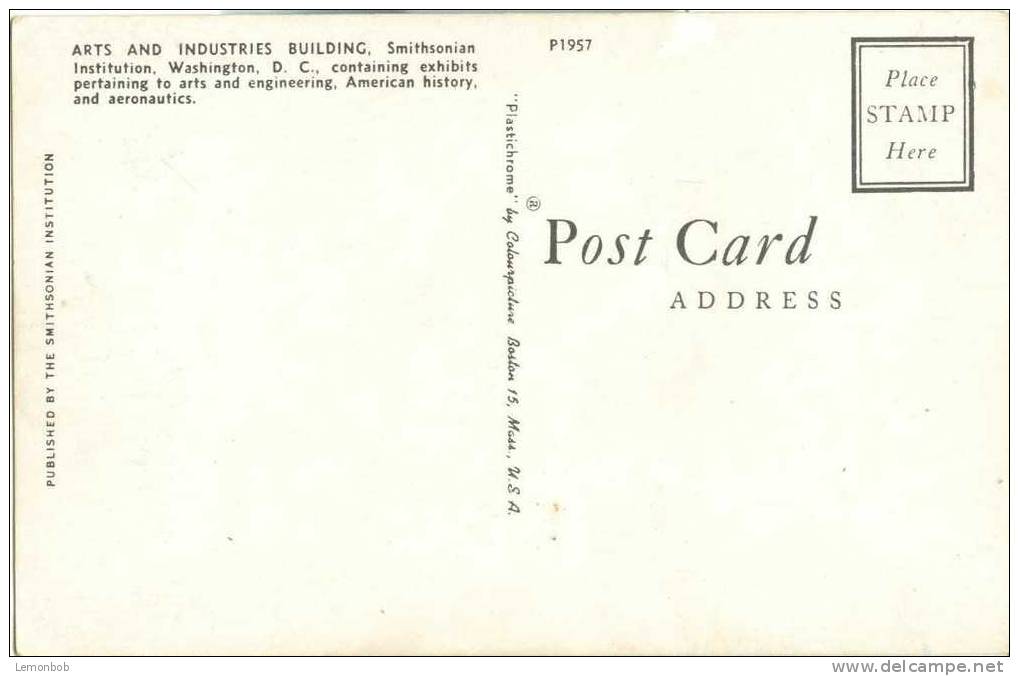 USA – United States – Washington DC – Arts And Industries Building - Smithsonian Institution - Old Unused Postcard [P300 - Washington DC