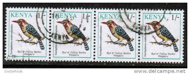 KENYA   Scott #  597  VF USED Strip Of 4 - Kenia (1963-...)