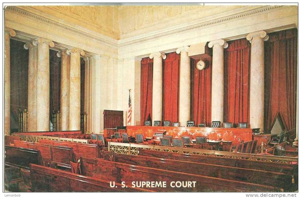 USA – United States – Washington DC – U.S Supreme Court – Court Room – 1950s Unused Chrome Postcard [P3013] - Washington DC