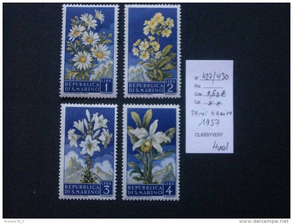 SAINT  MARIN  *  *  De  1957   "   Fleurs  Diverses   "    4  Val . - Neufs