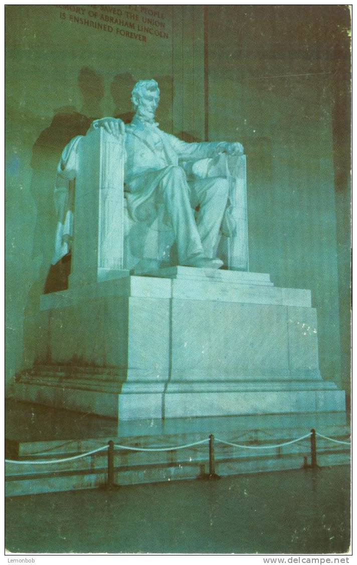 USA – United States – Washington DC – Lincoln Statue - 1950s Unused Chrome Postcard [P3033] - Washington DC