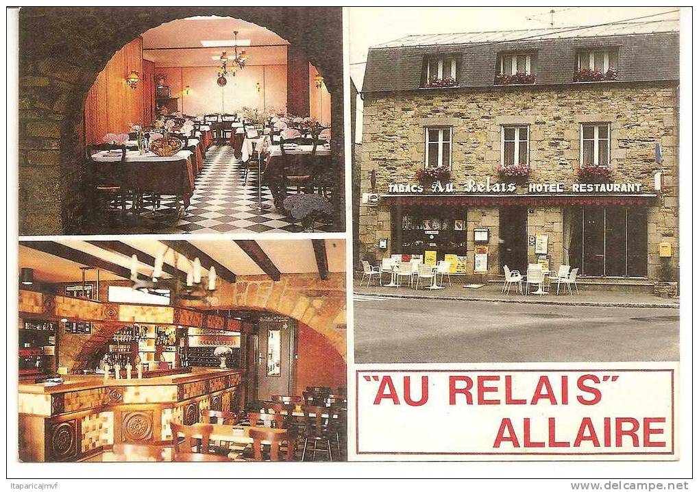 Morbihan :  ALLAIRE   Place De L ' église : Hôtel  Restaurant  Bar Tabac ( Carte  Dépliant ) - Allaire