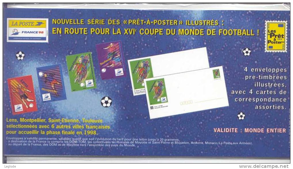 3010 Au 3013-E1 ** -Coupe Du Monde De Football 1998- Villes (1ère émission) (4env+4 Cartes)(1996) - PAP: Sonstige (1995-...)