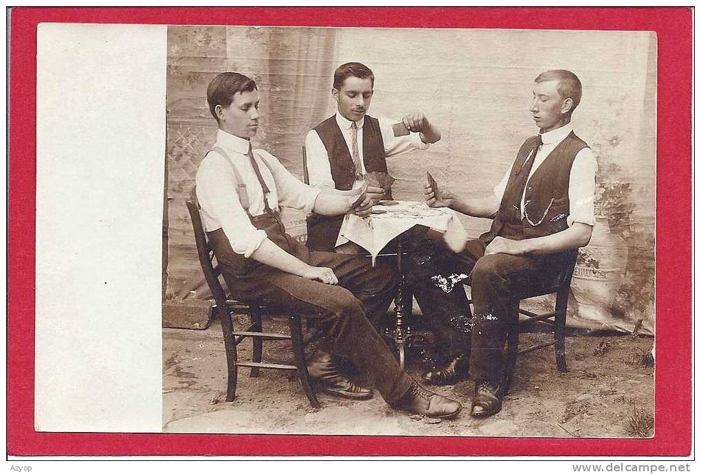 JOUEURS De CARTES - CARTE PHOTO à Localiser - Playing Cards