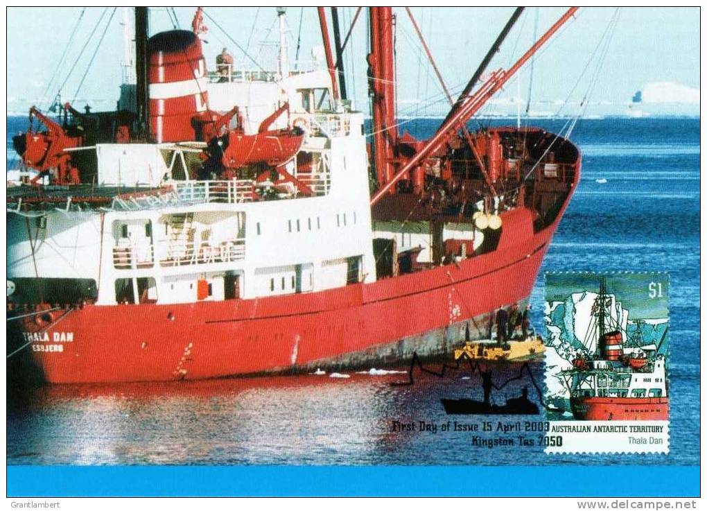 AAT 2003 Antarctic Ships $1 Thala Dan Maximum Card - Maximumkarten