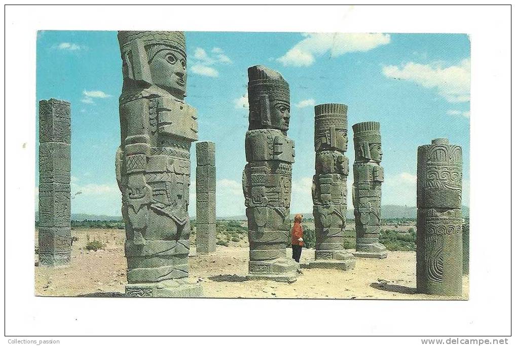 Cp, Mexique, Mexico, Colosos De Tula, Voyagée 1971 - Mexico