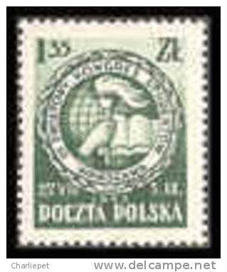 Poland Scott # 585 MNH Congress Badge Stamp Issued 1953 - Neufs