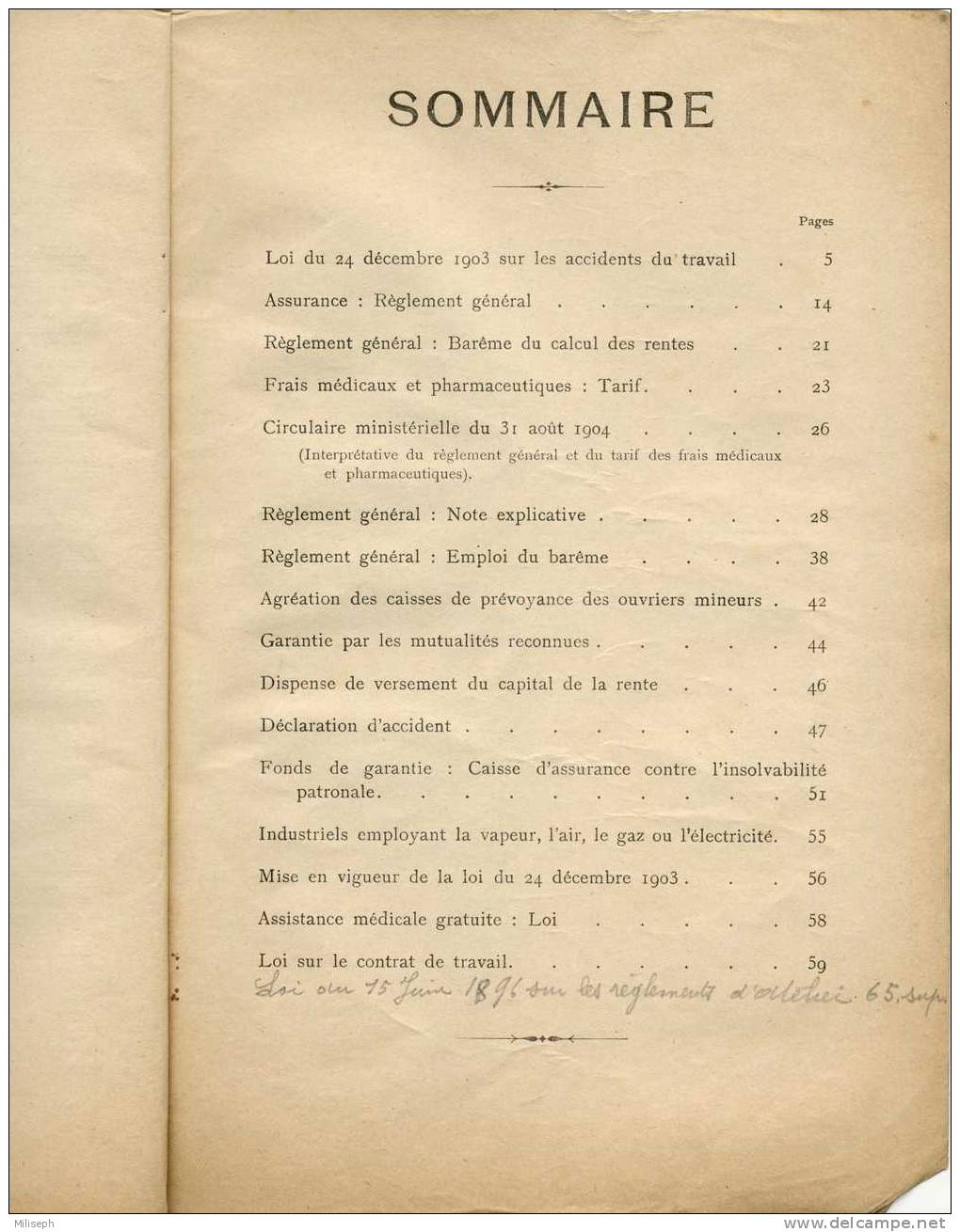 RECUEIL, Lois, Arrêtés Sur La Réparation Des Dommages Résultant Des ACCIDENTS DU TRAVAIL, Imprimerie BALSACQ , LUTTRE - Décrets & Lois