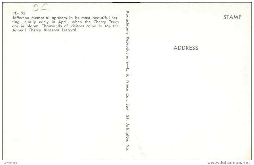 USA – United States – Washington DC – Jefferson Memorial - Unused 1950s Postcard[P3079] - Washington DC
