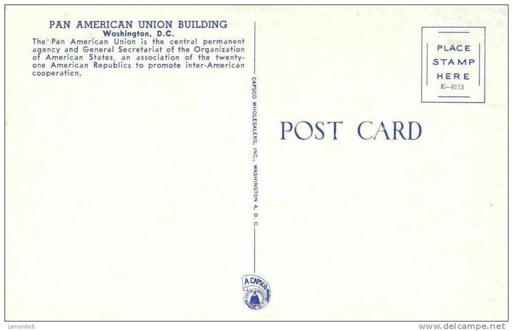 USA – United States – Washington DC – Pan American Union Building – 1950s Unused Postcard [P3083] - Washington DC