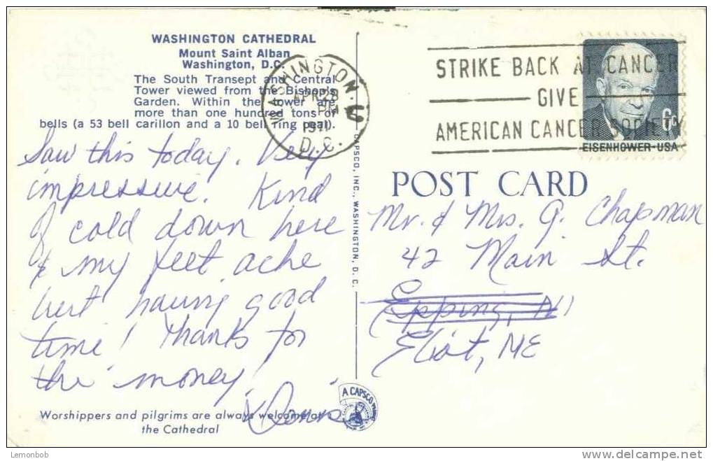 USA – United States – Washington Cathedral – 1971 Used Postcard [P3091] - Washington DC