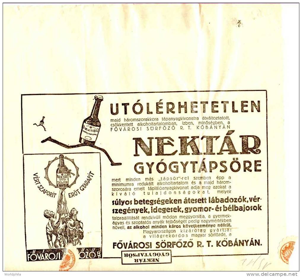 Austria / Wien-Hungary / Budapest, "Nektar Beer" Advertisement, Illustrated Telegram 1931 - Telegraph