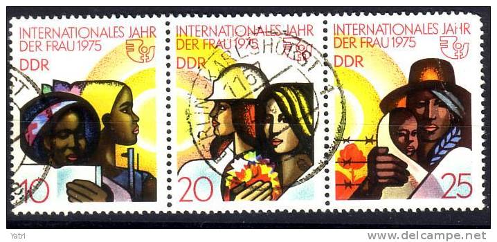 DDR - 1975 - Internationales Jahr Der Frau - Mi. 2019-2021 - Zd W322 (o) - Se-Tenant