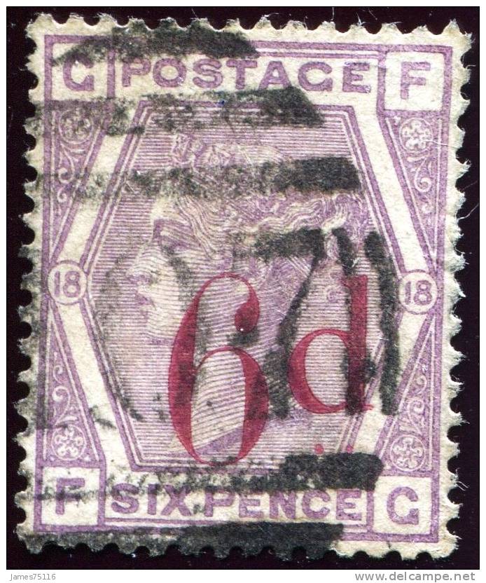 Queen Victoria 1883. 6p On 6p Lilac, Pl 18. SG 162, Sc 95, YT 75. VFU. - Gebraucht