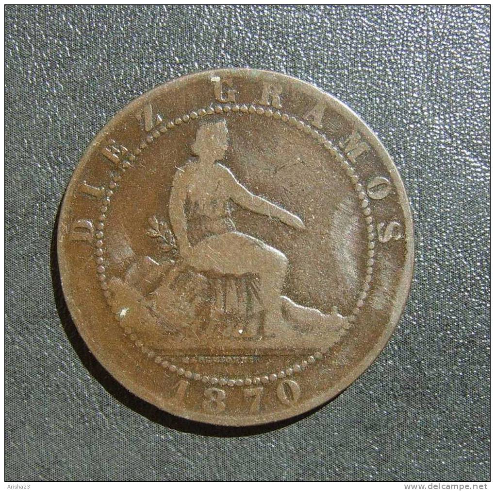 Spain, 10 CENTIMOS 1870 OM - DIEZ GRAMOS - Monedas Provinciales