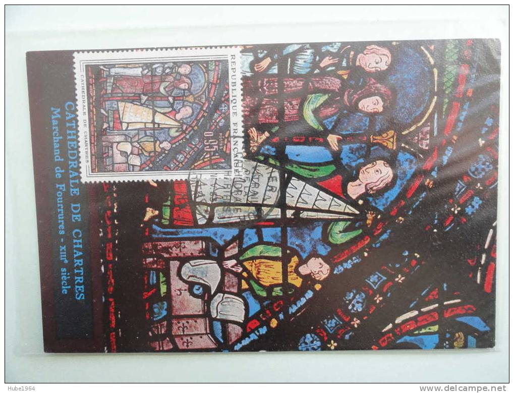 CARTE MAXIMUM  MAXIMUM CARD  VITRAIL DE CHARTRES FRANCE - Glas & Fenster