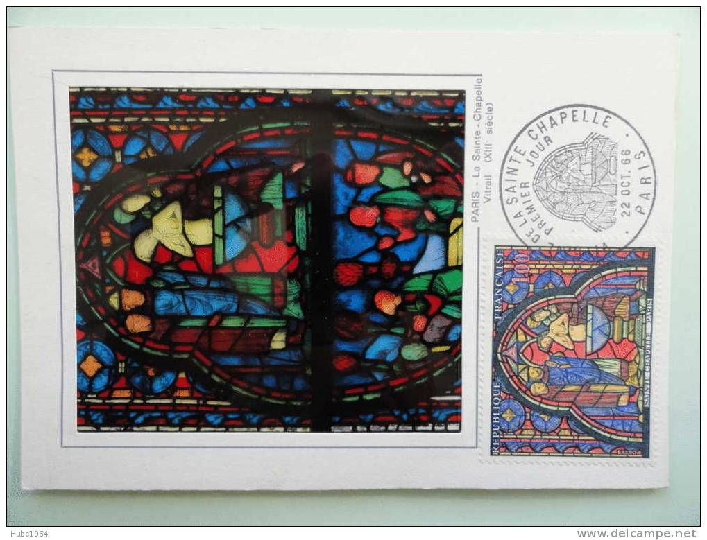 CARTE MAXIMUM  MAXIMUM CARD  VITRAIL DE SAINTE CHAPELLE DE PARIS FRANCE - Glas & Fenster