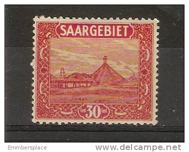 SAAR - 1925 ISSUE 30c RED MH * - Ungebraucht