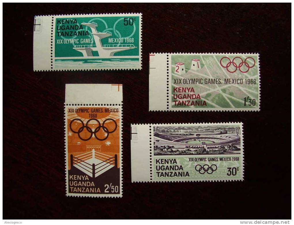 KUT 1968 OLYMPIC GAMES, MEXICO Issue 4 Values To 2/50  MNH. - Kenya, Ouganda & Tanzanie
