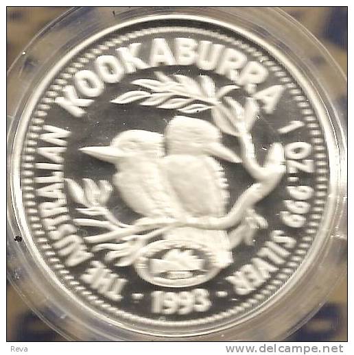 AUSTRALIA $1 KOOKABURRA BIRD PRIVY MARK FRONT QEII HEAD BACK 1993 1 Oz .999 AG SILVER  READ DESCRIPTION CAREFULLY!!! - Other & Unclassified