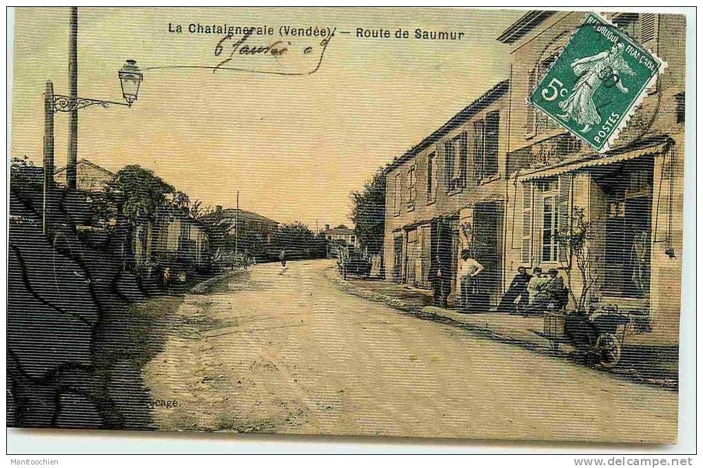 DEP 85 LA CHATAIGNERAIE ROUTE DE SAUMUR CARTE TOILEE - La Chataigneraie