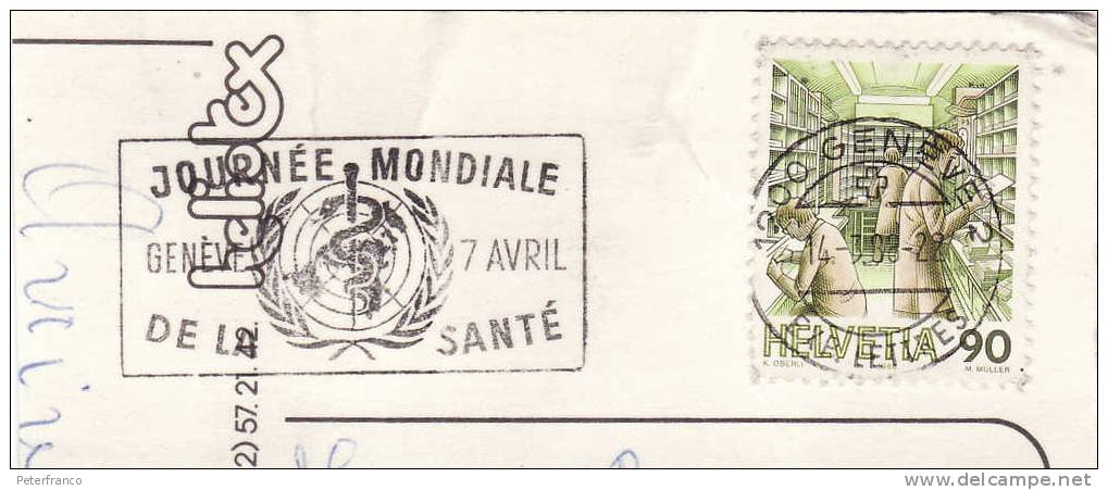 1988 Svizzera - Ann. Spec. Ginevra -Giornata Mondiale Della Salute - Affranchissements Mécaniques