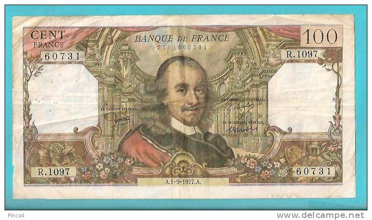 FRANCIA 100 FRANCHI CORNEILLE  DEL  1 = 9 = 1977 - 100 F 1964-1979 ''Corneille''