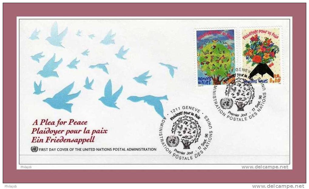 ONU 1996 (Genève) : FDC " Plaidoyer Pour La Paix " YT N° 319-320 ( Colombe ) + Prix Dégressif. - Pigeons & Columbiformes