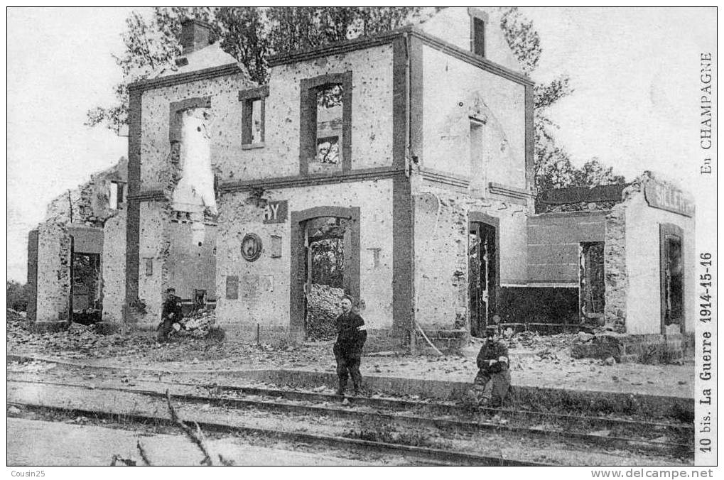 THEMES MILITARIAT - 51 SILLERY - La Gare - Après Le Terrible Bombardement - Sillery