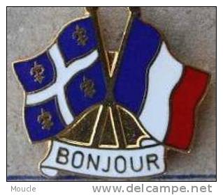 ASSOCIATION QUEBEC - FRANCE - BONJOUR - FLAG'S - DRAPEAU - Associations