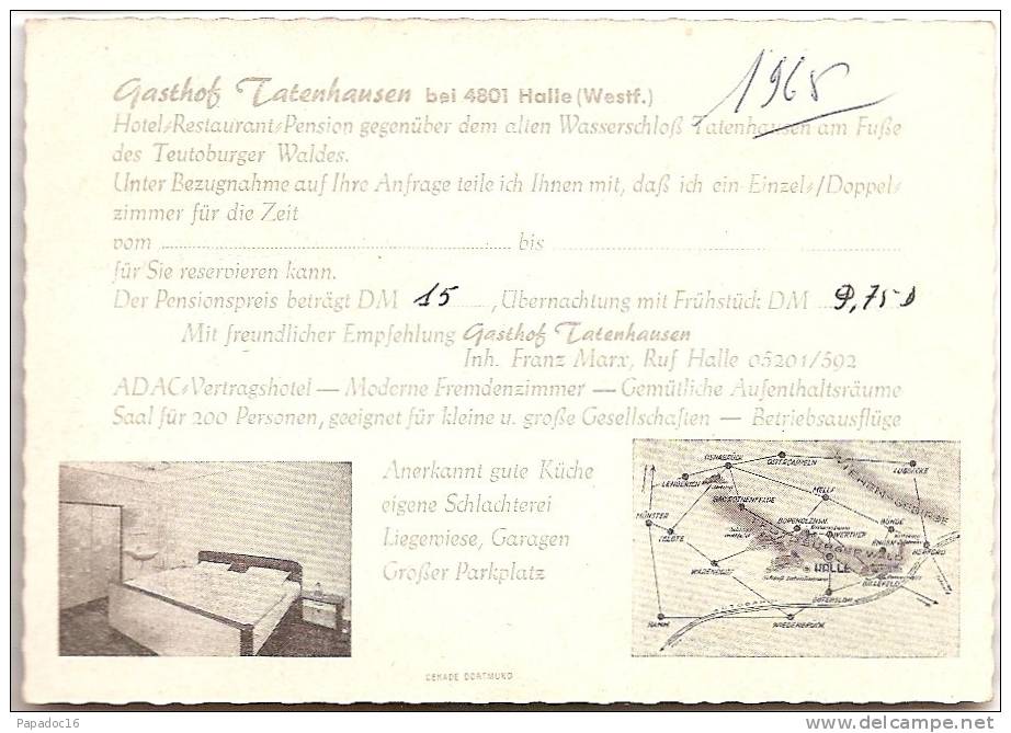 NRW - Gasthof Tatenhausen Bei Halle (Westf.) - Hotel-Restaurant-Pension - Mehrbildkarte / Multivues (1968) - [2 Scans] - Halle I. Westf.