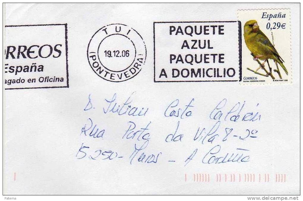 3541  Carta, TUI 2006, Pontevedra, Ave, Bird, Pajaro, Cover, Letter - Storia Postale