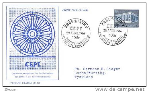 DENMARK 1969  EUROPA CEPT FDC - 1969