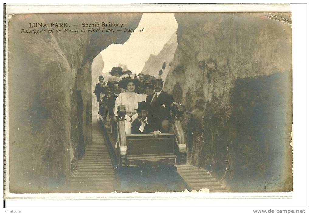 LUNA PARK (PARIS ?) / Scenic Railway - Passage Du Col Du Massif De PIKES PEAK - CP PHOTO - Non Classés