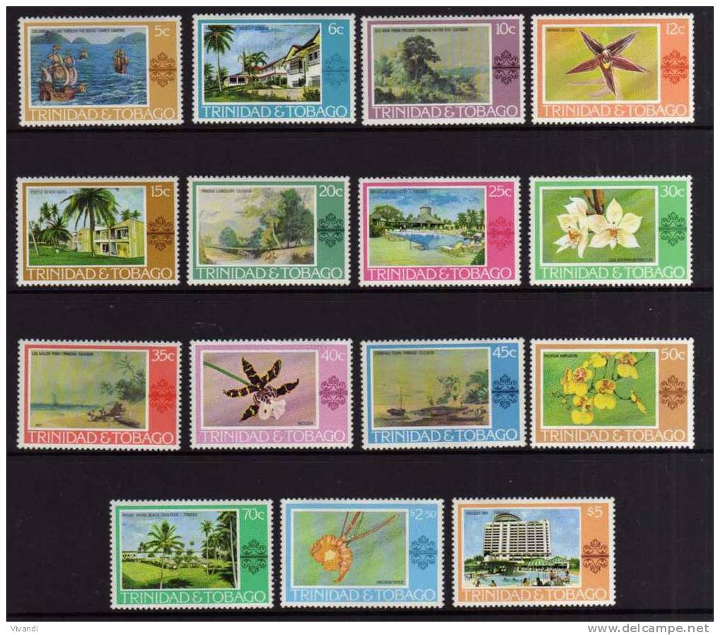 Trinidad & Tobago - 1976/78 - Paintings, Hotels, Flowers - MNH - Trinité & Tobago (1962-...)