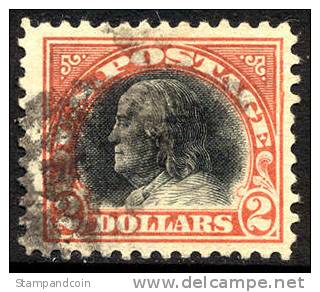 US #523 Scarce Used $2 Franklin From 1918 - Oblitérés