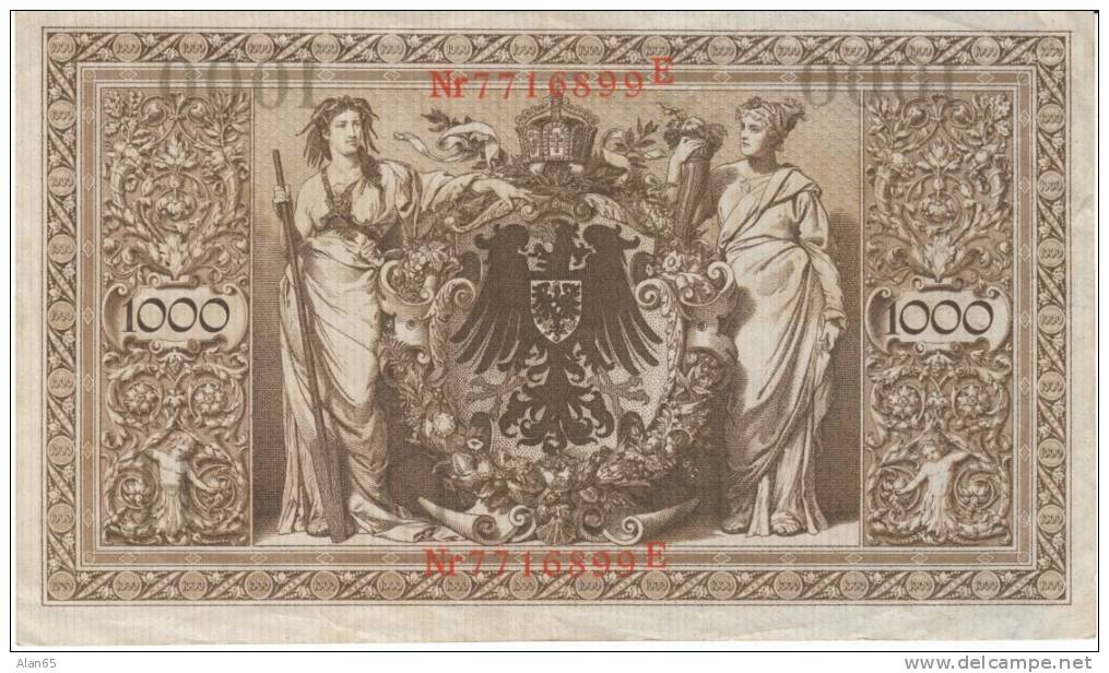 Germany #44b, 1000 Marks 1910 Banknote Currency - 50 Mark