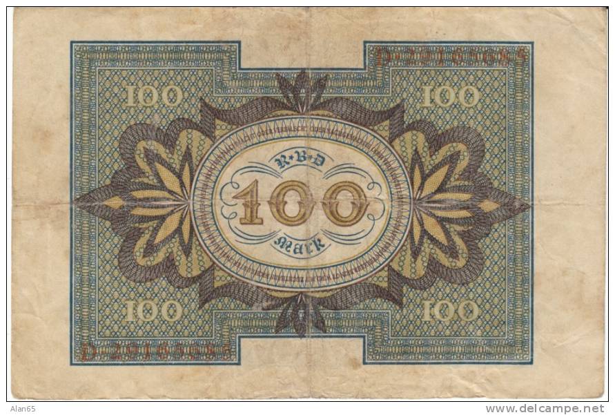 Germany #69b, 100 Marks 1920 Banknote Currency - 50 Mark