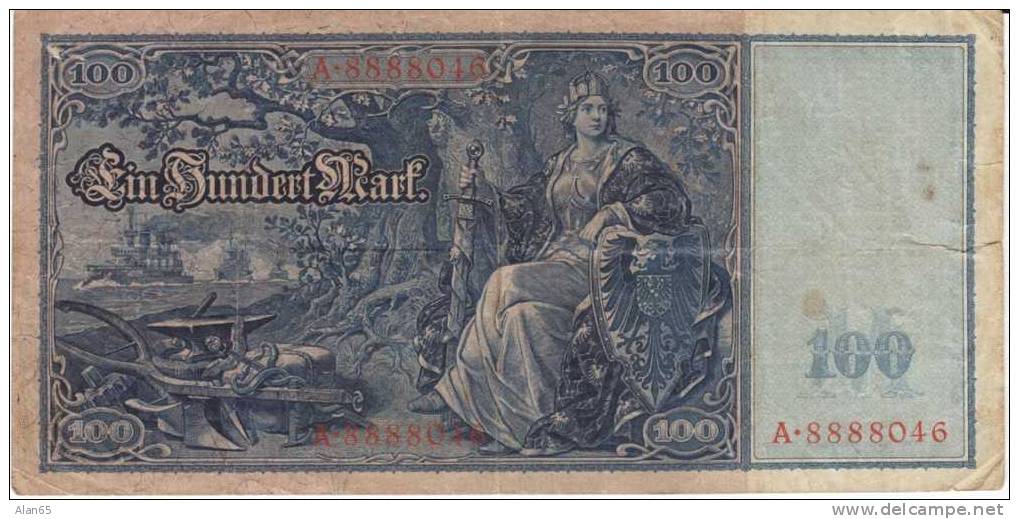 Germany #42, 100 Marks 1910 Banknote Currency - 100 Mark