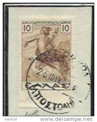 CORFU' 1941 AEREA AIR MAIL 10 D BISTRO BRUNO USATO SU FRAMMENTO FIRMATO USED ON CHIP - Corfu