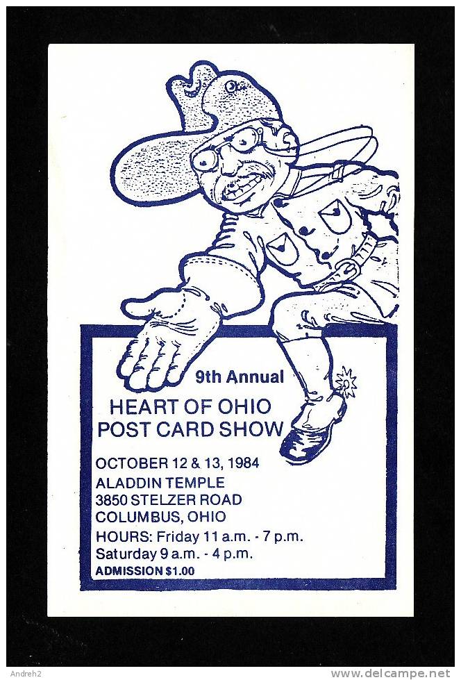 OHIO - COLUMBUS - 9th ANNUAL HEART OF OHIO POST CARD SHOW - ALADDIN TEMPLE - Columbus