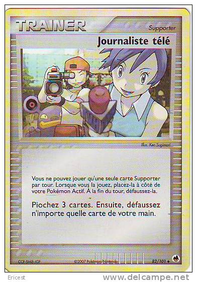 - T - CARTE POKEMON TRAINER JOURNALISTE TELE 82/101 ETAT COURANT (Traces) - Autres & Non Classés