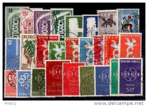 EUROPA 1956/59:_LOT D´OBLITERES_ - Collections