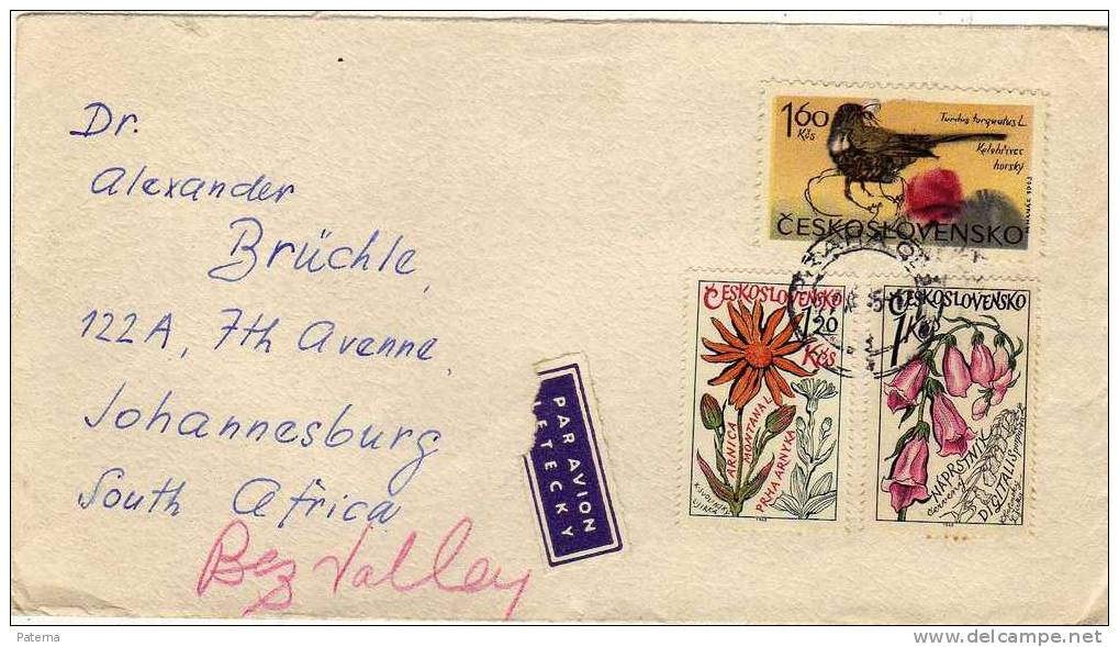 Carta, Aerea, PRAHA 1965, Checoslovaquia, , Aves, Birds, Cover, Letter - Storia Postale