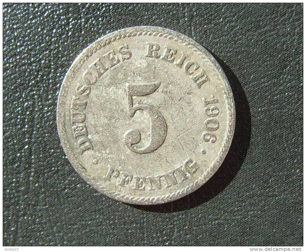 Id.D16-2. Germany, 5 PFENNIG 1906 E - 5 Pfennig