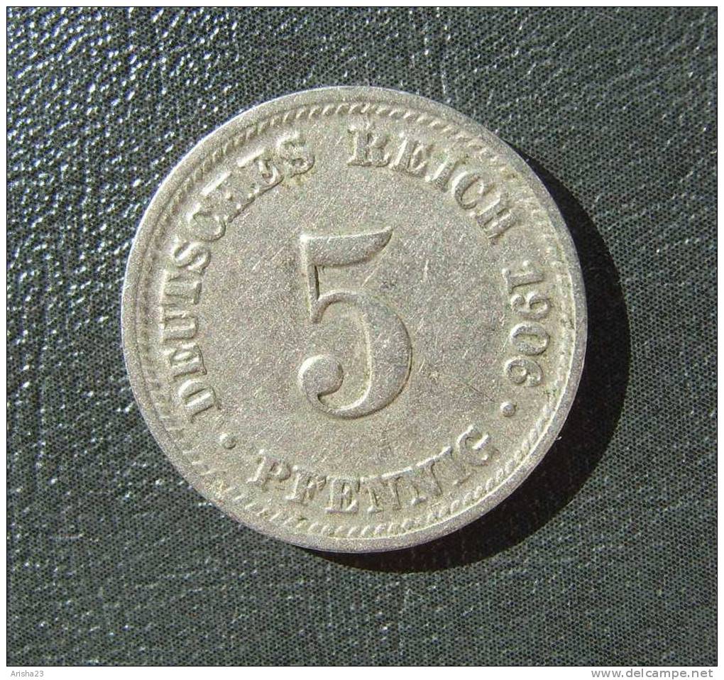 Id.D16-3. Germany, 5 PFENNIG 1906 D - 5 Pfennig