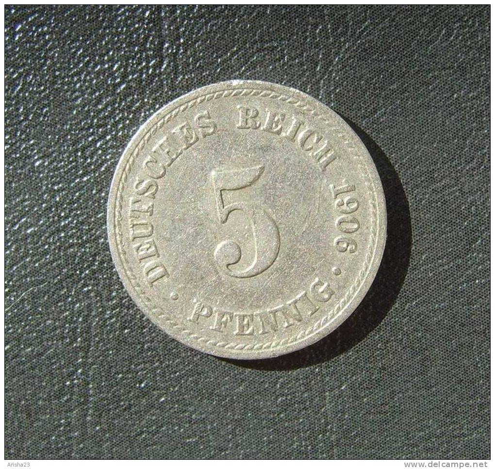 Id.D16-6. Germany, 5 PFENNIG 1906 A - 5 Pfennig