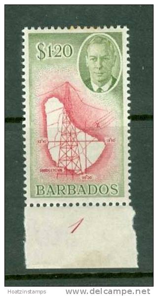 Barbados: 1950   KGVI      SG281      $1.20        MH - Barbados (...-1966)