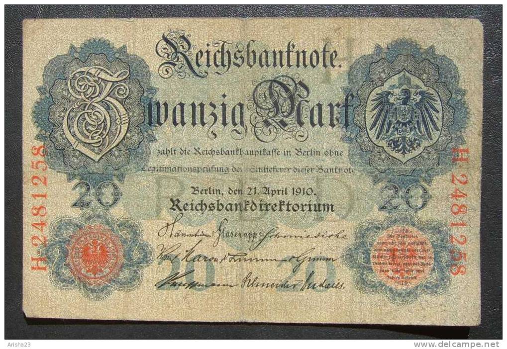 NoT. Germany, 20 Mark 1910 Ser. H 2481258 - 20 Mark