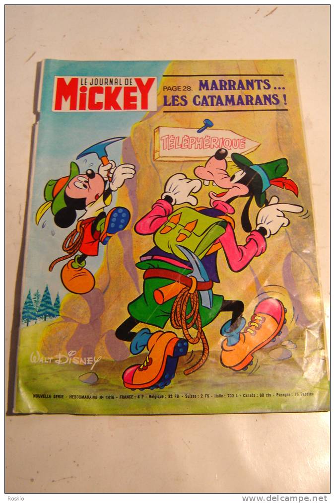 BD / JOURNAL DE MICKEY N°1416  DE 1973 / 56 PAGES  /  TRES BEL ETAT - Journal De Mickey